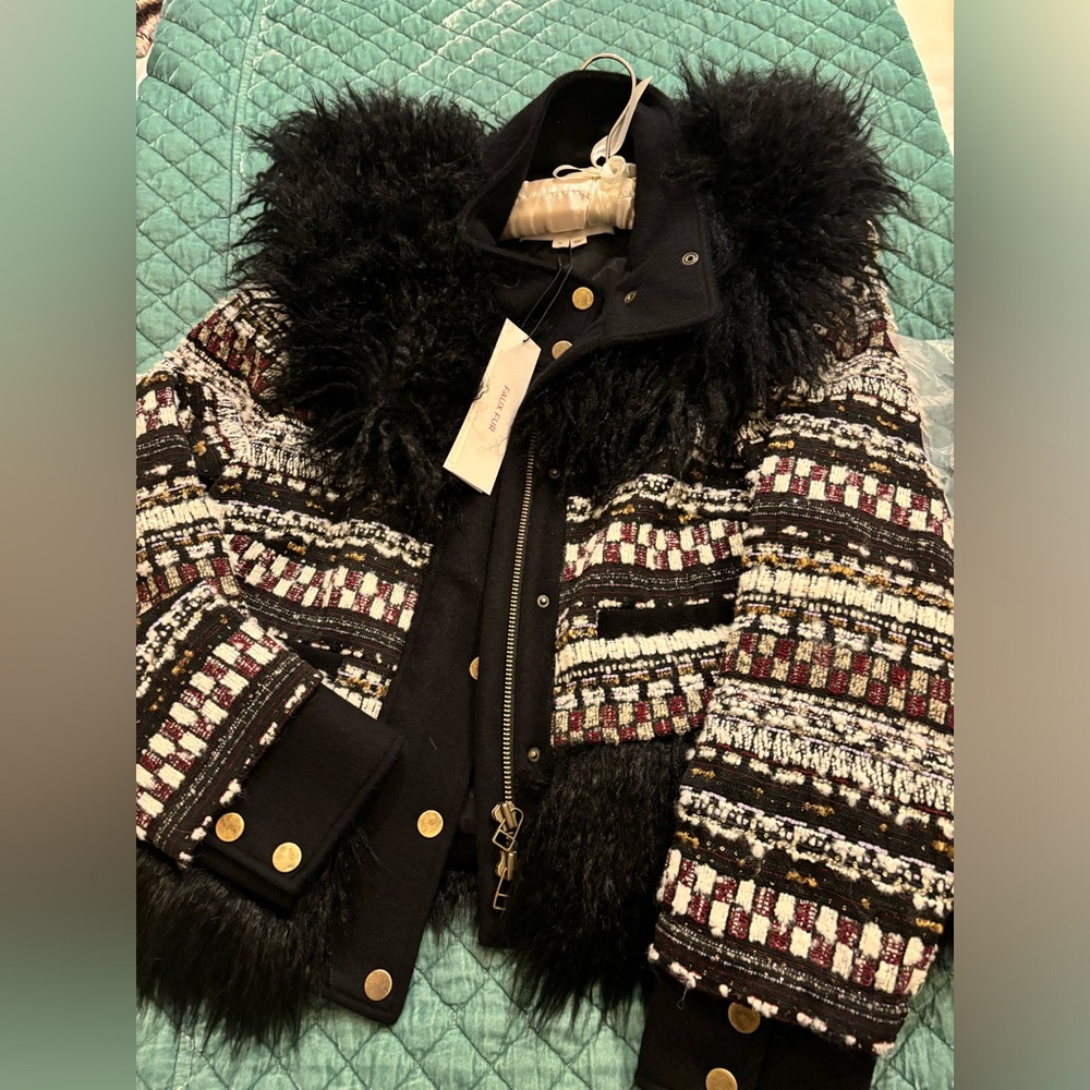 Veronica beard jacket with fur